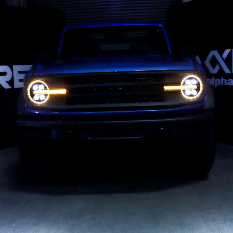 AlphaRex 21-23 Ford Bronco NOVA LED Projector Headlights Black Headlights AlphaRex