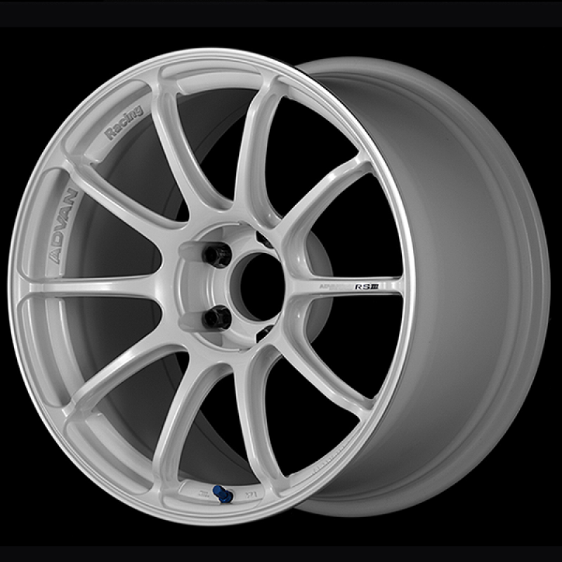 Advan RSIII 18x9.5 / +45 Offset / 5x120 / 72.5mm Bore / Racing White Metallic and Ring Wheels - Cast Advan