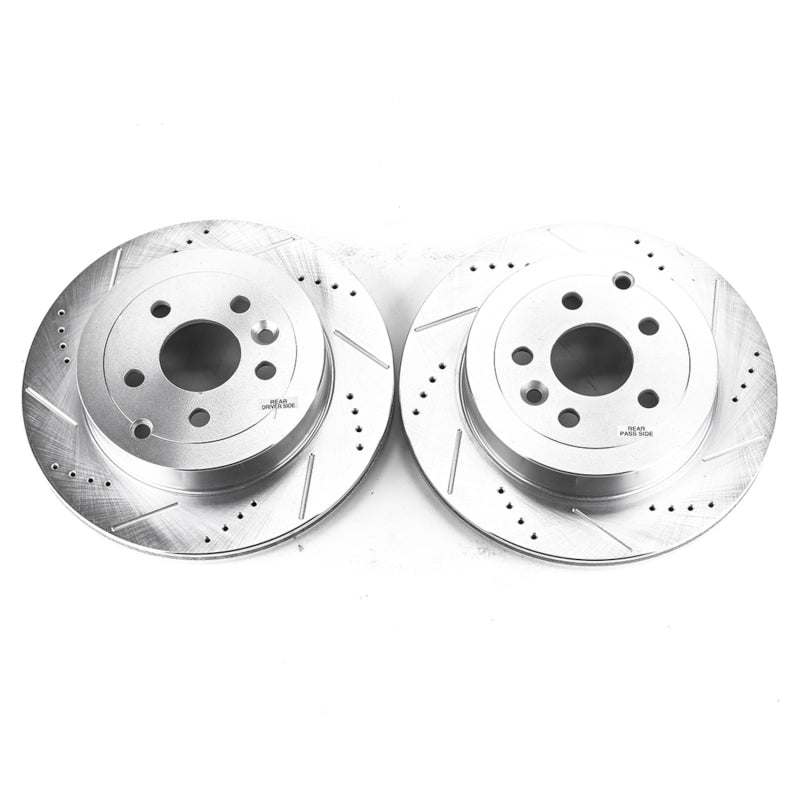 Power Stop 08-12 Land Rover LR2 Rear Evolution Drilled & Slotted Rotors - Pair Brake Rotors - Slot & Drilled PowerStop