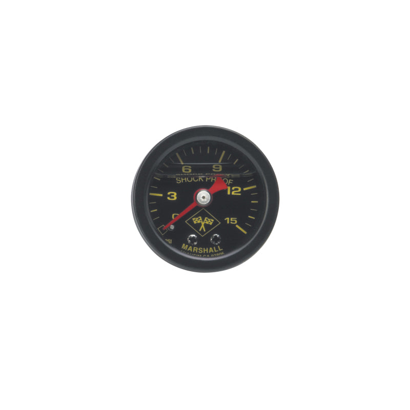 Russell Performance 15 psi fuel pressure gauge black face and case (Liquid-filled) Gauges Russell