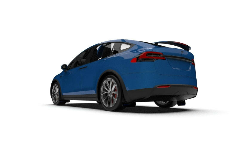 Rally Armor 22-26 Tesla Model X Black UR Mud Flap w/Blue Logo Mud Flaps Rally Armor