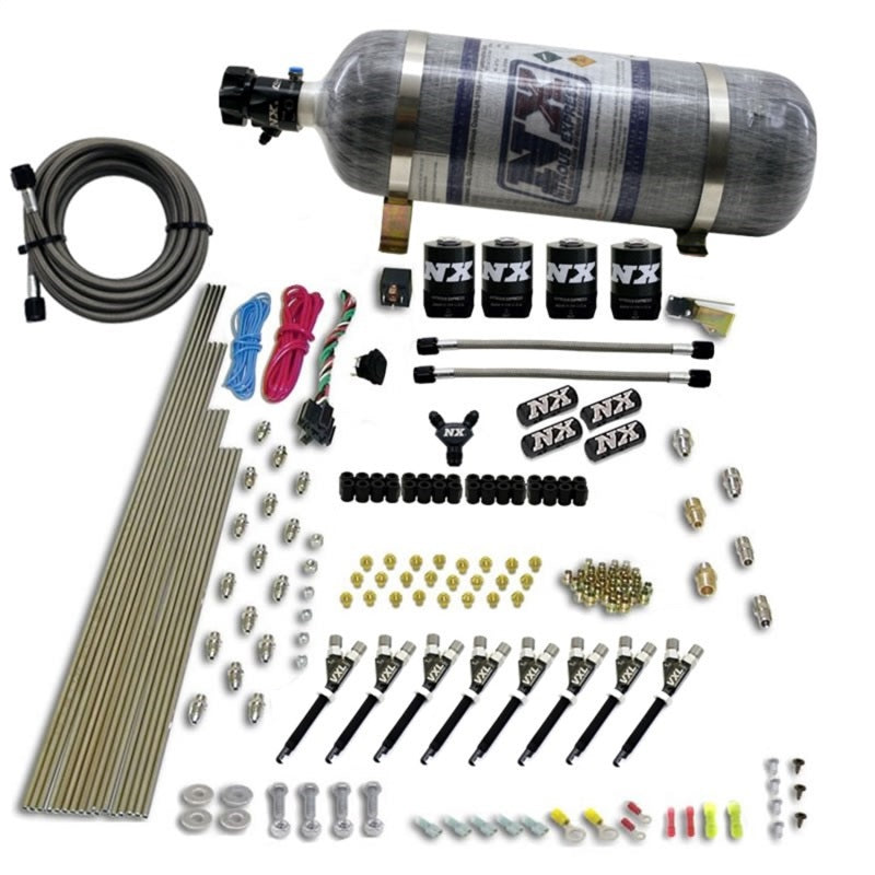 Nitrous Express 8 Cyl VXL Direct Port 4 Solenoids Nitrous Kit (200-500HP) w/12lb Bottle Nitrous Systems Nitrous Express