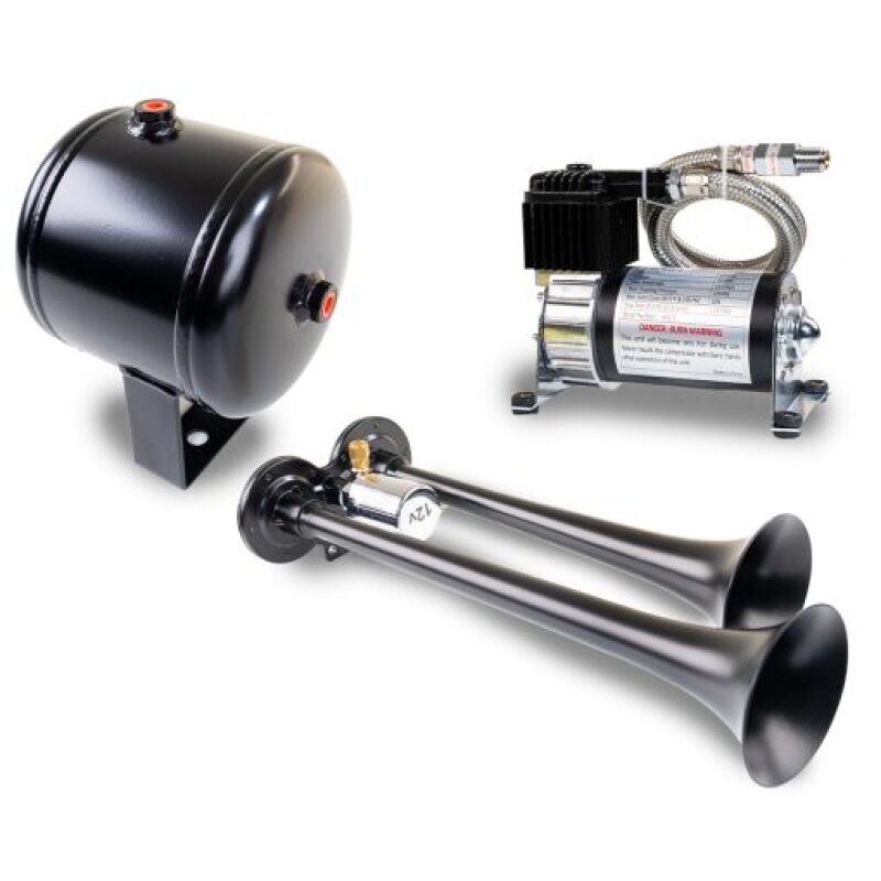 Kleinn Dual Black Horn Kit w/ 120 PSI Air Compressor / 0.5 gal Air Tank Horns Kleinn Air Horns