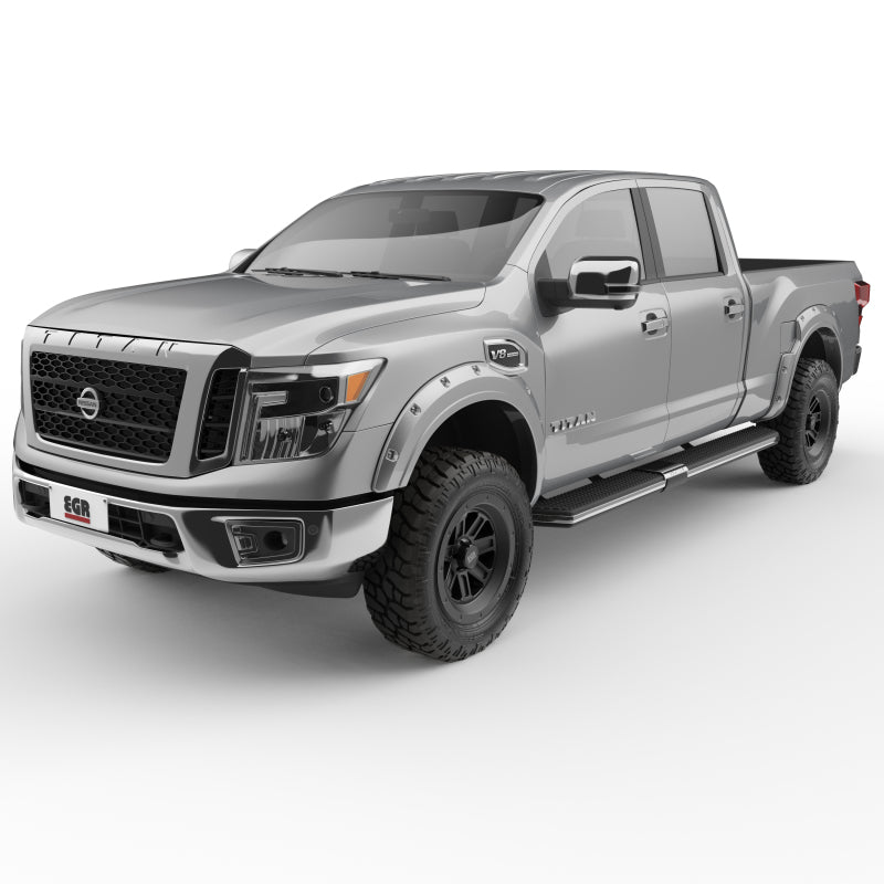 EGR 16+ Nissan Titan XD Bolt-On Look Color Match Fender Flares - Set - Liquid Platinum Metallic Fender Flares EGR
