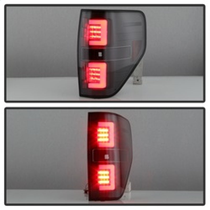 Spyder 09-14 Ford F150 V2 Light Bar LED Tail Lights - Black (ALT-YD-FF15009V2-LBLED-BK) Tail Lights SPYDER