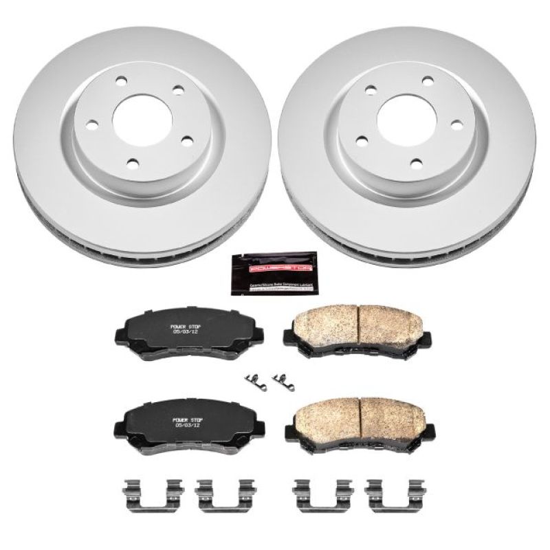 Power Stop 08-14 Nissan Rogue Front Z17 Evolution Geomet Coated Brake Kit Brake Kits - Performance Blank PowerStop