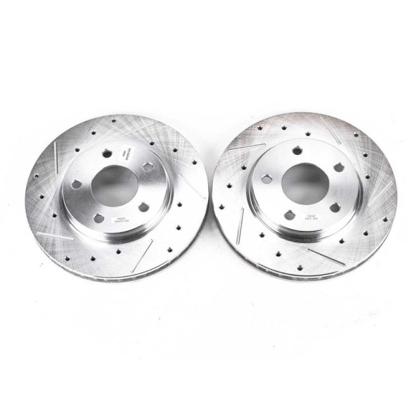 Power Stop 07-12 Dodge Caliber Front Evolution Drilled & Slotted Rotors - Pair Brake Rotors - Slot & Drilled PowerStop