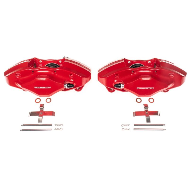 Power Stop 08-14 Subaru Impreza Rear Red Calipers w/o Brackets - Pair Brake Calipers - Perf PowerStop
