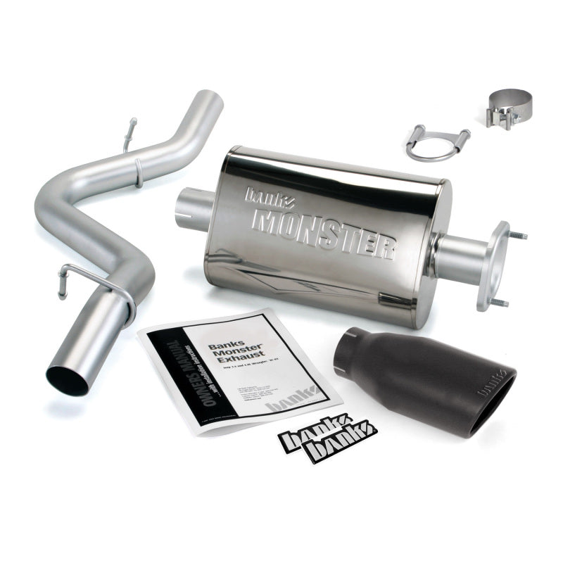 Banks Power 04-06 Jeep 4.0L Wrangler Monster Exhaust System - SS Single Exhaust w/ Black Tip Catback Banks Power