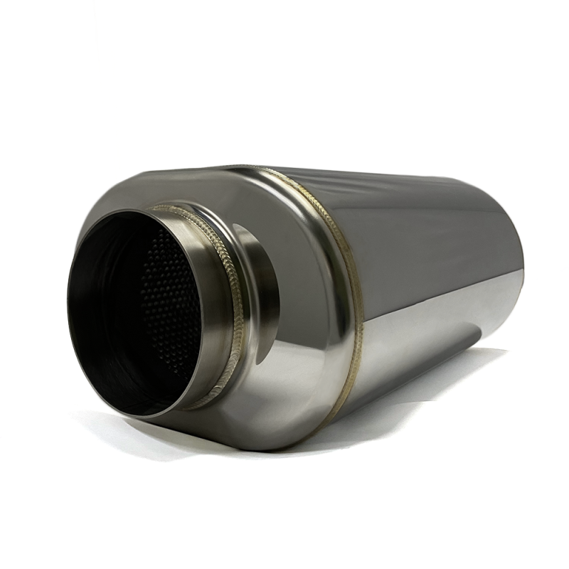 Stainless Bros 304 SS 4in x 17.0in OAL Oval Muffler - Polished Finish Muffler Stainless Bros