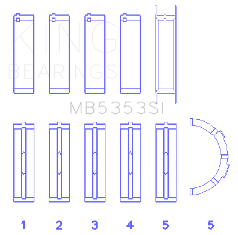 King Engine Bearings Ford 281 4.6L Sohc 16V (Size +0.50mm) Main Bearing Set Bearings King Engine Bearings