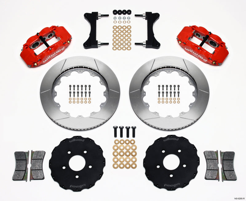 Wilwood Narrow Superlite 6R Front Hat Kit 14.00in Red Mitsubishi EVO VIII Big Brake Kits Wilwood