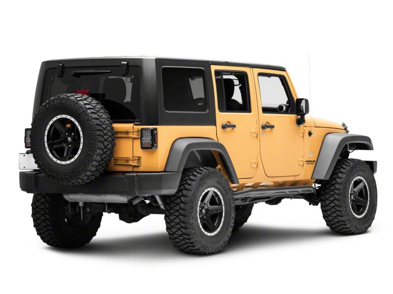 Raxiom 07-18 Jeep Wrangler JK Axial Series Lux LED Tail Lights- Blk Housing (Clear Lens) Tail Lights Raxiom