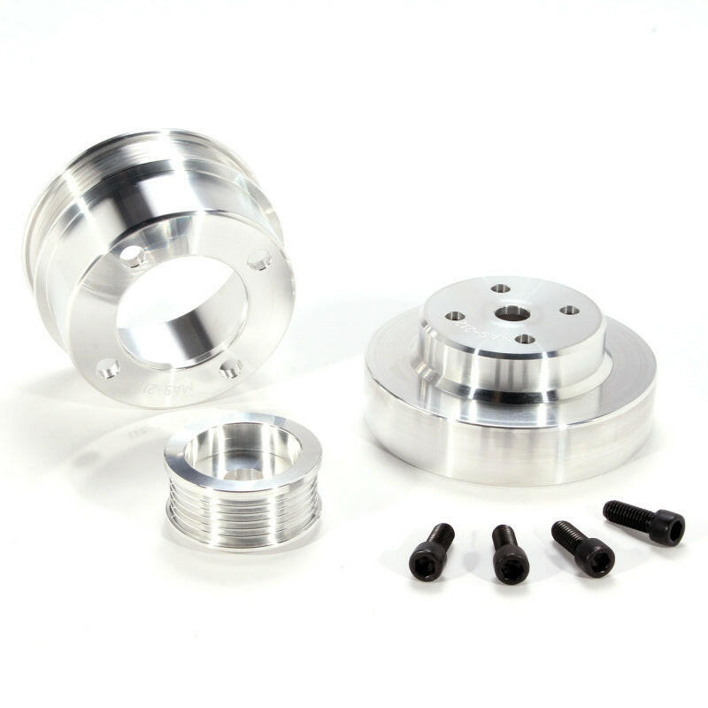 BBK 86-93 Mustang 5.0 Underdrive Pulley Kit - Lightweight CNC Billet Aluminum (3pc) Pulleys - Crank, Underdrive BBK