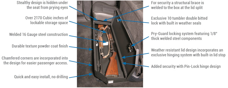 Tuffy Ford F250 & F350 Superduty Underseat Lockbox W/ Keyed Lock Cargo Boxes & Bags Tuffy Products