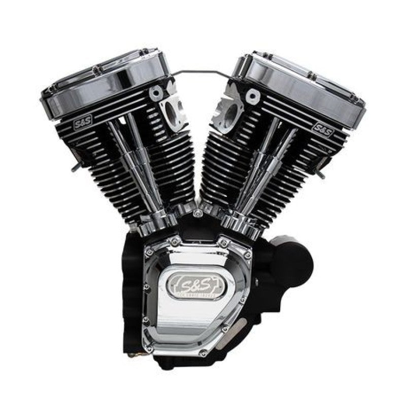 S&S Cycle 07-16 Touring Models T124 T-Series Long Block High Compression Engine - Wrinkle Black Engines S&S Cycle