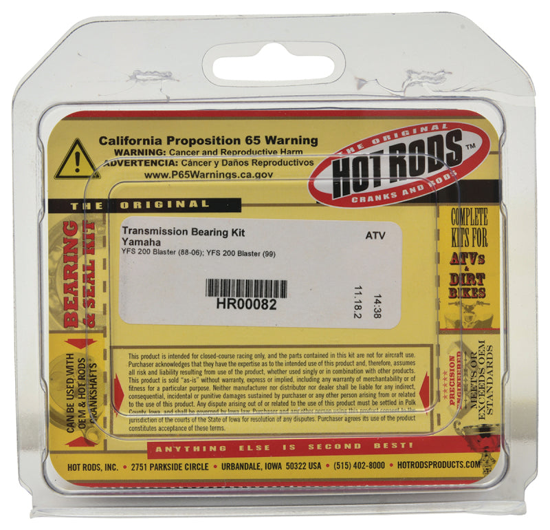 Hot Rods 88-06 Yamaha YFS 200 Blaster 200cc Transmission Bearing Kit Bearings Hot Rods