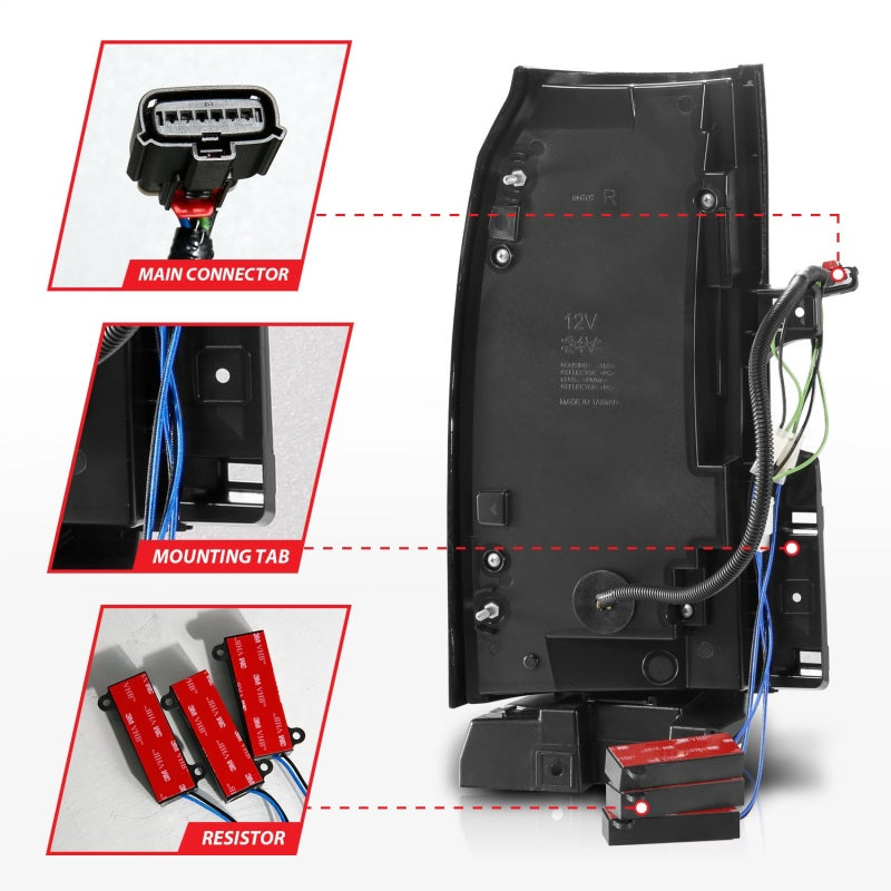 ANZO 2015-2017 Chevrolet Suburban/Tahoe LED Taillights Chrome Tail Lights ANZO