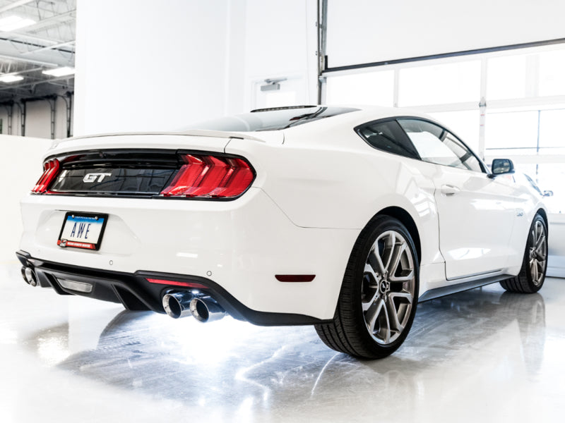 AWE Tuning 2018+ Ford Mustang GT (S550) Cat-back Exhaust - Track Edition (Quad Chrome Silver Tips) Catback AWE Tuning