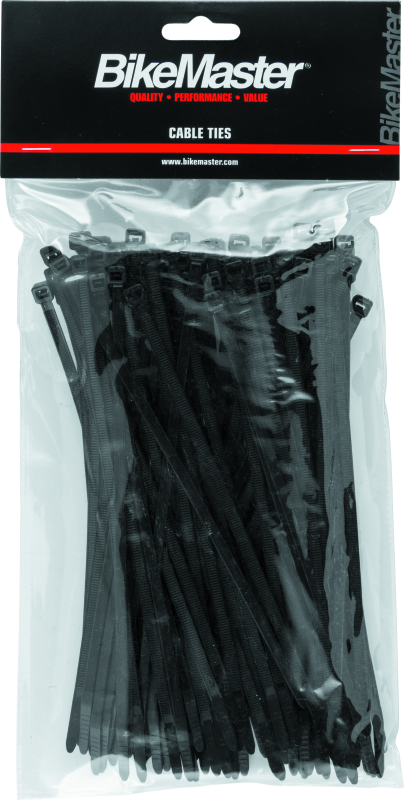 BikeMaster 7.5in Cable Ties (Pack of 100) - Black Tools BikeMaster