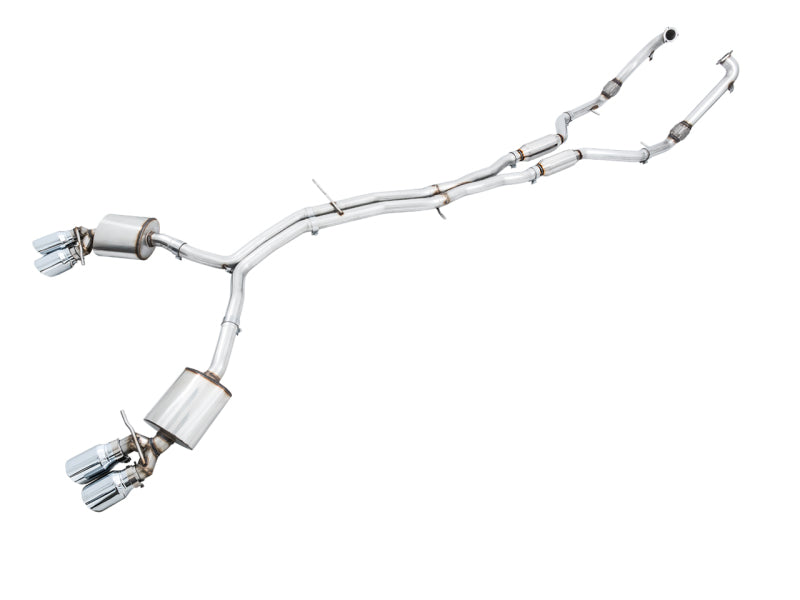 AWE Tuning Audi B9 S5 3.0T Touring Edition Exhaust - Chrome Silver Tips (102mm) Catback AWE Tuning