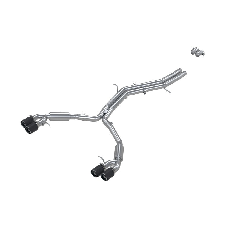 MBRP 18-21 Audi S5 Coupe/S4 Sedan T304 SS 2.5in Cat-Back Quad Rear Exit Exhaust - Carbon Fiber Tips Catback MBRP