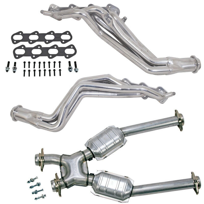 BBK 96-98 Ford Mustang Cobra 1-5/8 Long Tube Headers w/High Flow Catted X-Pipe (Silver Ceramic) Headers & Manifolds BBK