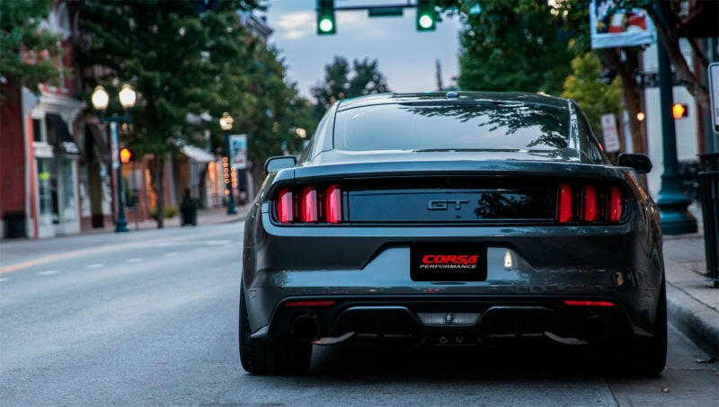 Corsa 2015-2017 Ford Mustang GT 5.0 3in Cat Back Exhaust Black Dual Tips (Sport) Catback CORSA Performance