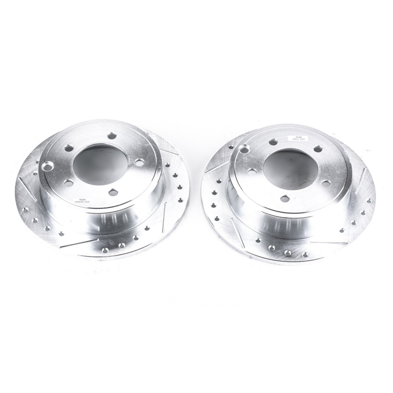 Power Stop 11-14 Chrysler 200 Rear Evolution Drilled & Slotted Rotors - Pair Brake Rotors - Slot & Drilled PowerStop