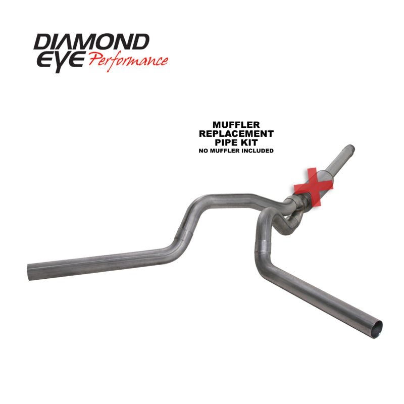 Diamond Eye KIT 4in Catback DUAL SS: 94-97 FORD 7.3L F250/F350 PWRSTROKE Catback Diamond Eye Performance