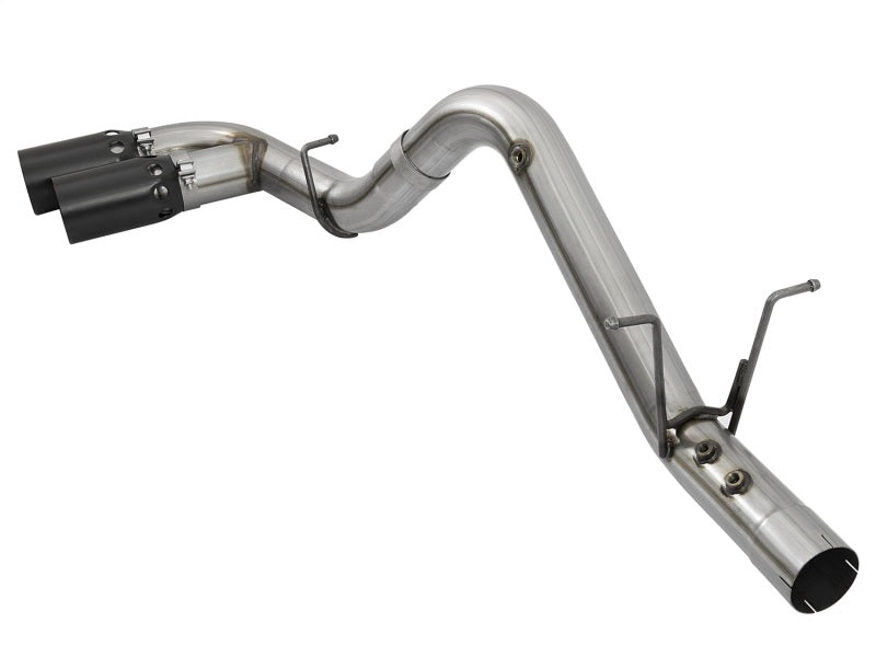 aFe Victory Series 4in 409-SS DPF-Back Exhaust w/ Dual Black Tips 2017 GM Duramax V8-6.6L(td) L5P DPF Back aFe