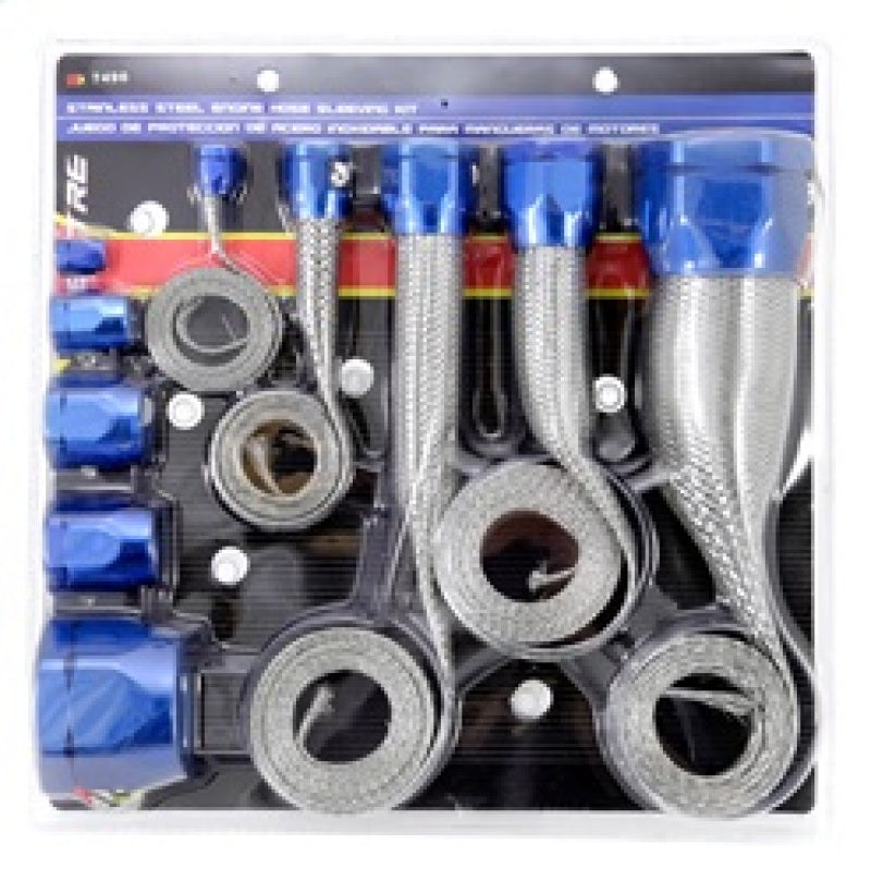 Spectre MagnaBraid 304SS Braided Sleeving Kit - Blue End Caps Sleeves Spectre