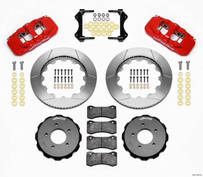 Wilwood AERO6 Front Hat Kit 14.00 Red 99-06 BMW E46 Big Brake Kits Wilwood