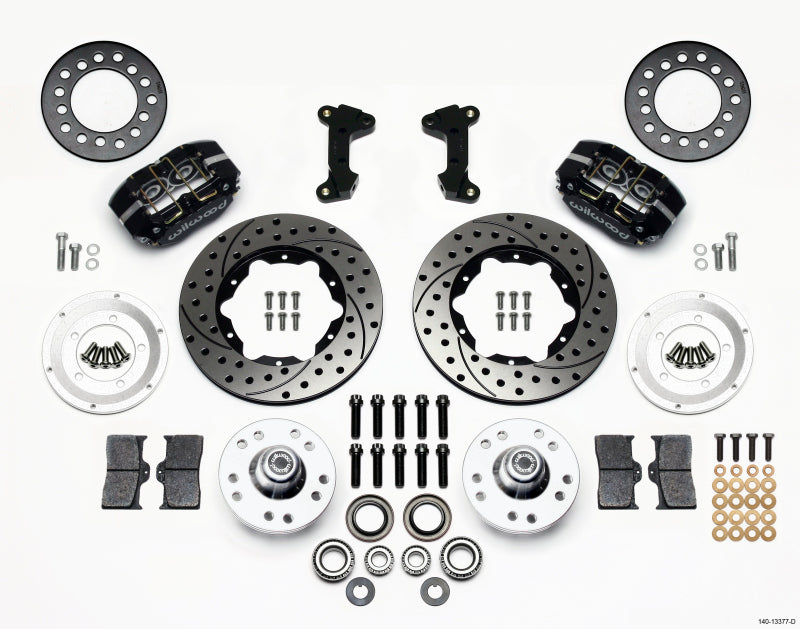 Wilwood Dynapro Dust-Boot Front Kit 11.00in Drilled 74-80 Pinto/Mustang II Disc Spindle only Big Brake Kits Wilwood
