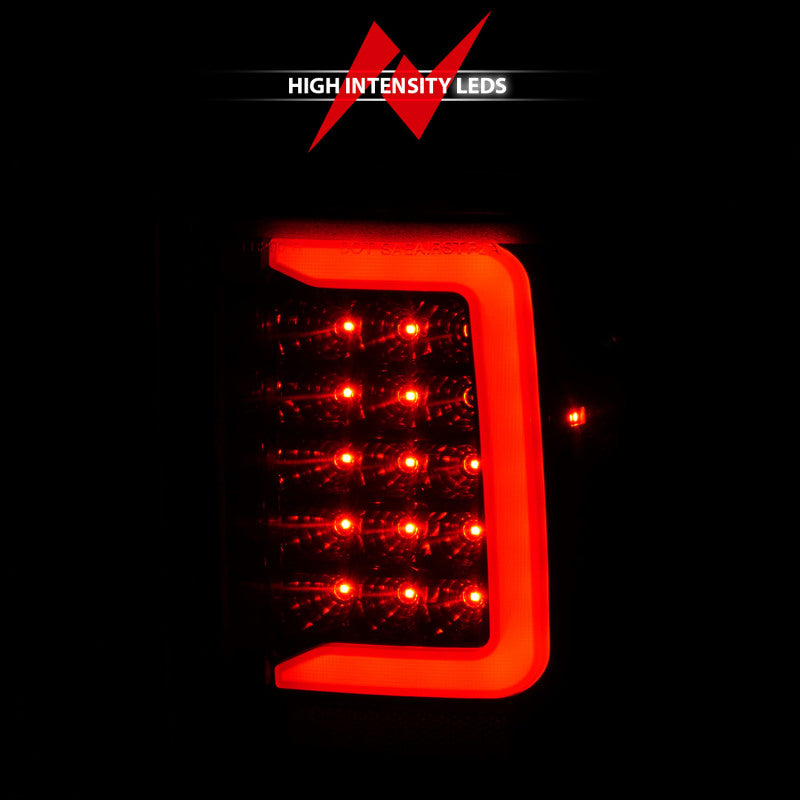 ANZO 1993-1997 Ford Ranger LED Tail Lights w/ Light Bar Black Housing Clear Lens Tail Lights ANZO