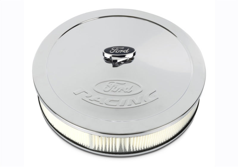 Ford Racing Chrome Air Cleaner w/ Emblem Air Filters - Universal Fit Ford Racing