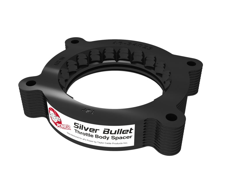 aFe 2020 Vette C8 Silver Bullet Aluminum Throttle Body Spacer / Works With aFe Intake Only - Black Throttle Body Spacers aFe