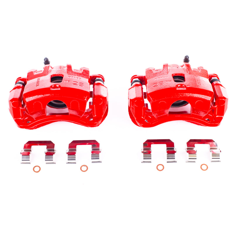 Power Stop 05-09 Hyundai Tucson Front Red Calipers w/Brackets - Pair Brake Calipers - Perf PowerStop