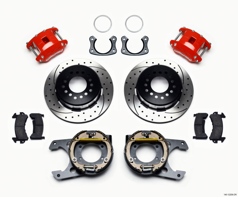 Wilwood D154 P/S P-B Kit Drilled-Red New Big Ford 2.50in Offset Big Brake Kits Wilwood