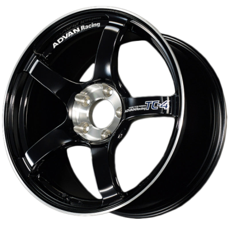 Advan TC4 18x9.5 +38 5x120 Racing Gloss Black & Diamond Cut Wheel Wheels - Cast Advan