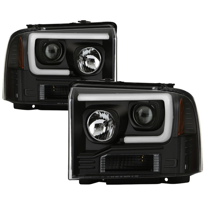Spyder 05-07 Ford F250/350/450 Super Duty Projector LED Black PRO-YD-FS05V2PL-BK Headlights SPYDER