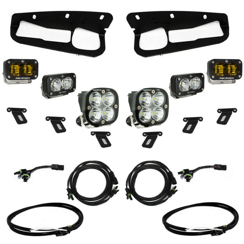 Baja Designs 21-22 Ford Bronco w/Steel Bumper S2 SAE Pro Fog Pocket Light Kit w/Upfitter - Amber Light Bars & Cubes Baja Designs