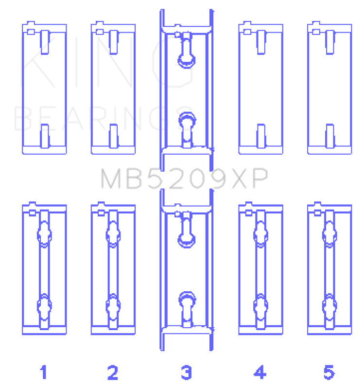 King Mitsubishi 4G63/4G64 7 Bolt 2nd Gen DSM and EVO I-IV Performance Main Bearing Set - Size STD Bearings King Engine Bearings