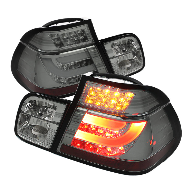 Spyder BMW E46 3-Series 99-01 4Dr Light Bar Style LED Tail Lights Smoke ALT-YD-BE4699-4D-LBLED-SM Tail Lights SPYDER