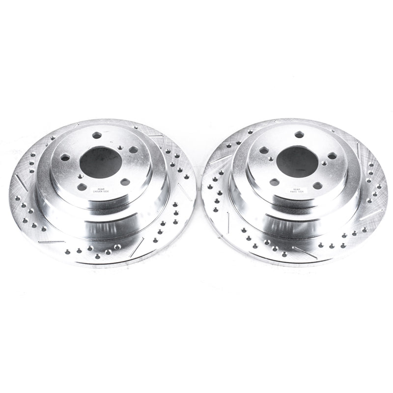 Power Stop 05-06 Saab 9-2X Rear Evolution Drilled & Slotted Rotors - Pair Brake Rotors - Slot & Drilled PowerStop