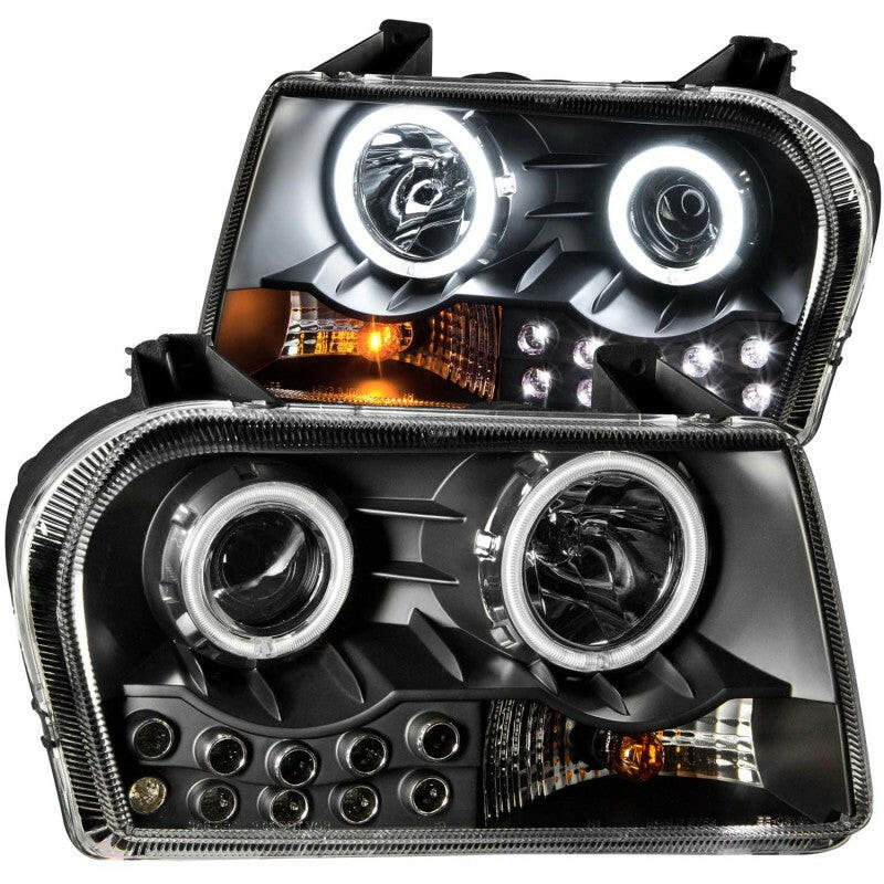 ANZO 2005-2010 Chrysler 300 Projector Headlights w/ Halo Black (Does Not Fit S Models) Headlights ANZO
