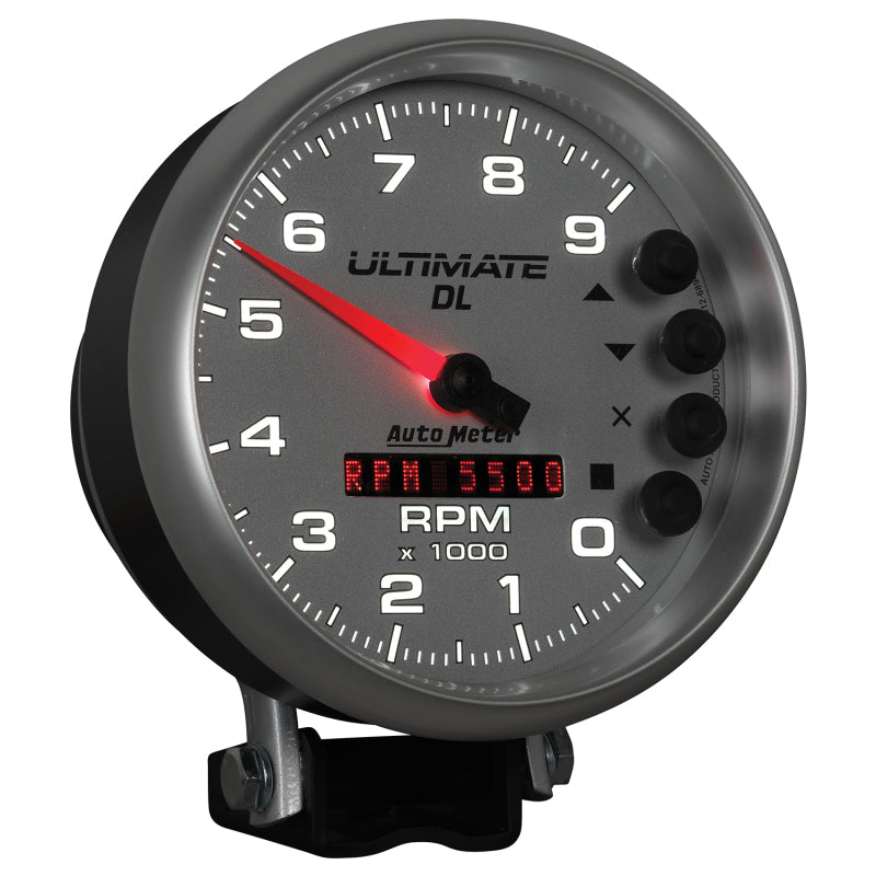 AutoMeter Gauge Tach 5in. 9K RPM Pedestal Datalogging Ultimate Dl Playback Silver Performance Monitors AutoMeter