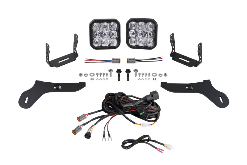 Diode Dynamics 17-20 Ford Raptor SS5 Bumper LED Pod Light Kit - Pro White Combo Light Bars & Cubes Diode Dynamics