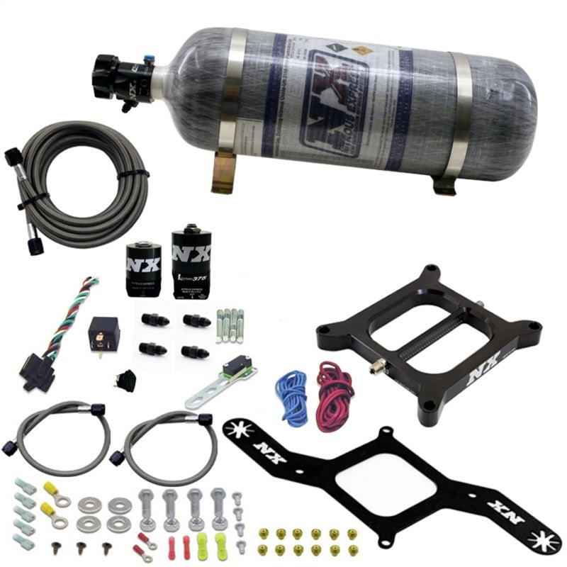 Nitrous Express 4150 RNC Conventional Nitrous Plate Kit w/.375in Solenoid w/12lb Bottle Nitrous Systems Nitrous Express
