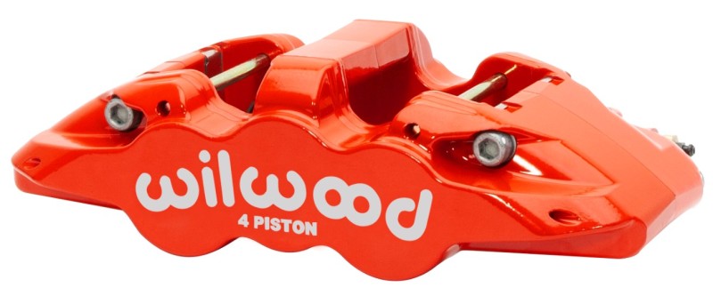 Wilwood Caliper - Aero4-DS Forged Four-Piston Caliper Black 1.38in Piston 1.10in Rotor - Red Brake Calipers - Perf Wilwood